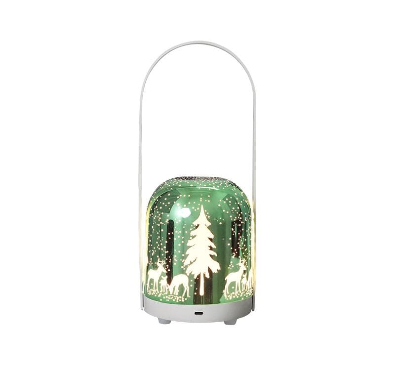 Portable Christmas LED Lantern - Dimmable, 3 Color Temps, 5200mAh - Green