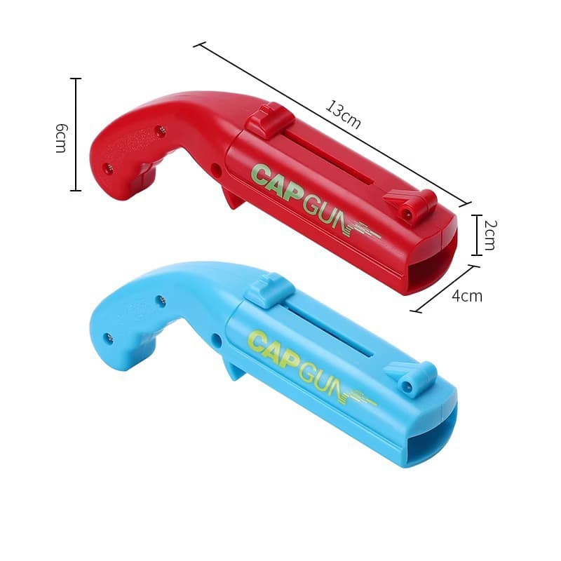 2-Pack Red and Blue Fun Bottle Opener with Cap Ejection Mechanism - Red Blue