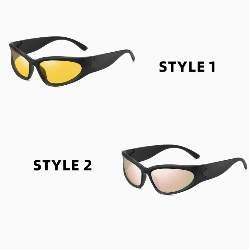 2 Pack Black-rimmed Night Vision Lenses + Pink Polarized Sports Sunglasses