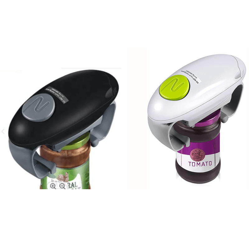 2-Pack Black and White Upgraded One-Touch Electric Can Opener - Dual-Handle