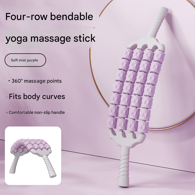 Purple Four-Row Bendable Massage Roller - Muscle Relaxation and Sensory