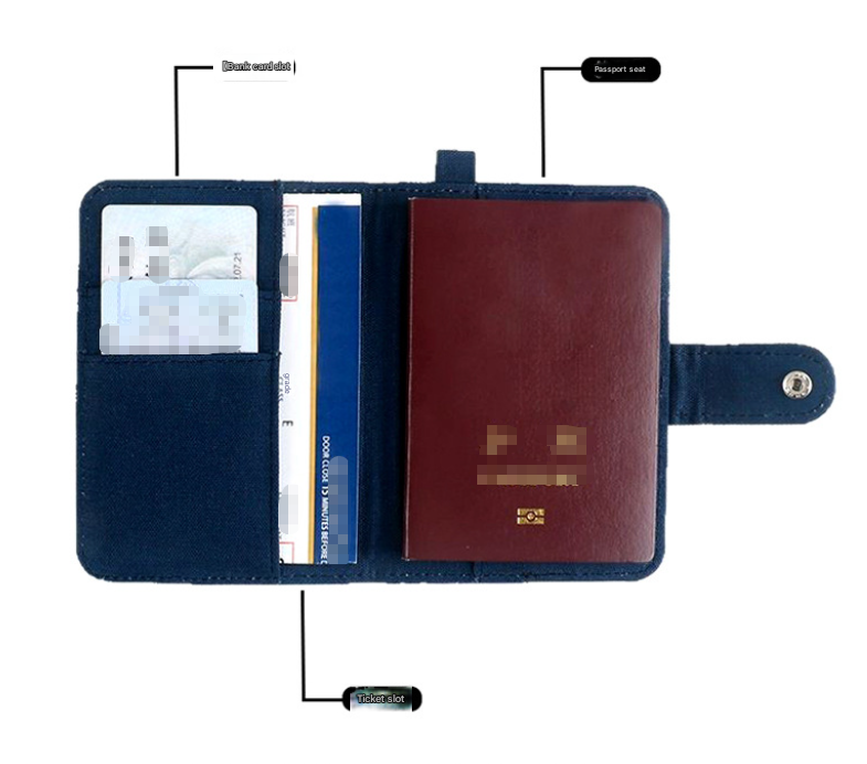 White DIY Canvas Passport Holder with 4 Random Patches - Customizable Travel