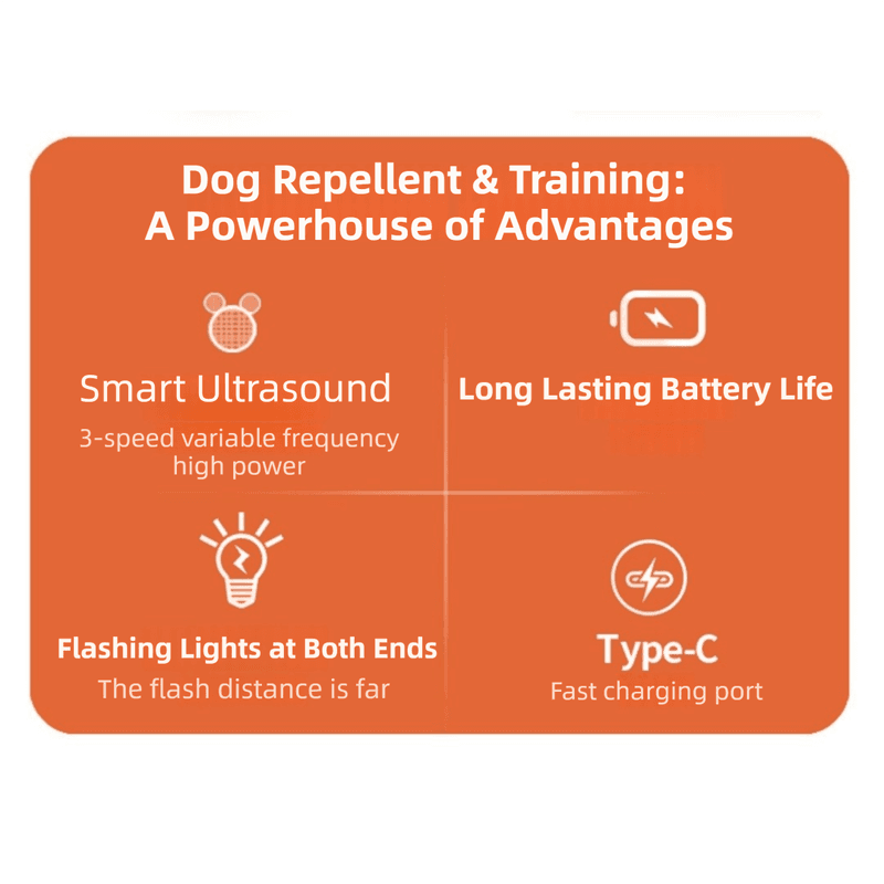 Portable Single-Head Ultrasonic Dog Repeller & Trainer with LED Flashlight