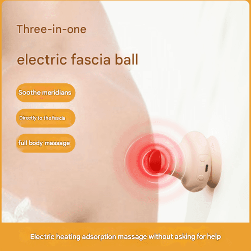 Pink (Stone + Hot Compress) Silicone Fascial Massage Ball with Suction
