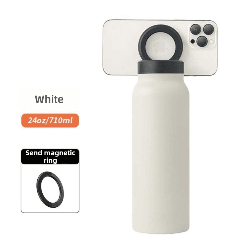 White 24oz Stainless Steel Insulated Water Bottle With 90° - White Insulated