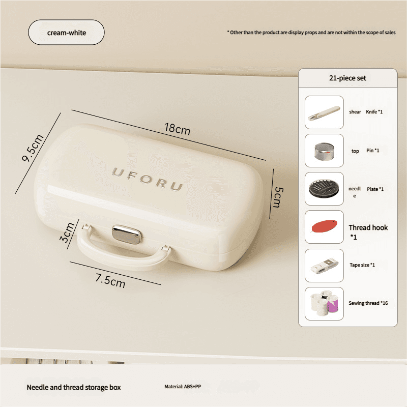 Complete Sewing Kit - Portable with Organized Compartments (white)