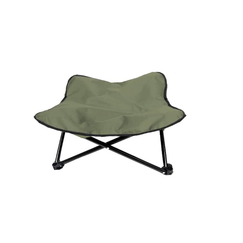 Green Elevated Comfort Pet Bed - Portable & Foldable Dog Cat Cot - 600D