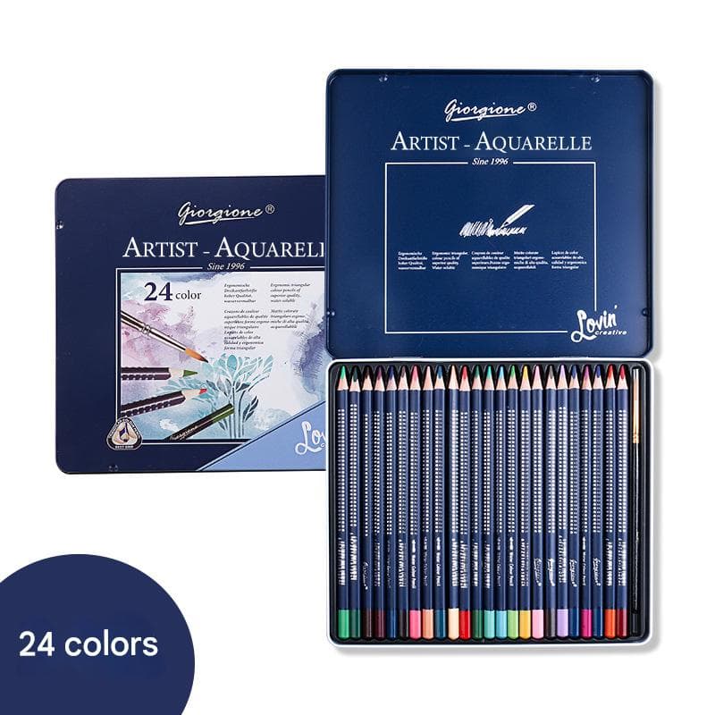 Giorgione Artist Watercolour Pencils 24-Color Set - Water Soluble Colored