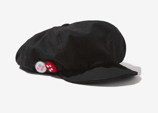 Women's Black Newsboy Cap UPF50+ Sun Protection Cotton Blend Octagonal Beret