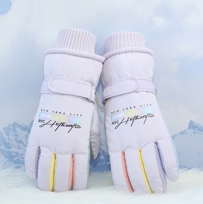 Purple Women's Warm Winter Ski Gloves - Waterproof & Windproof Touchscreen