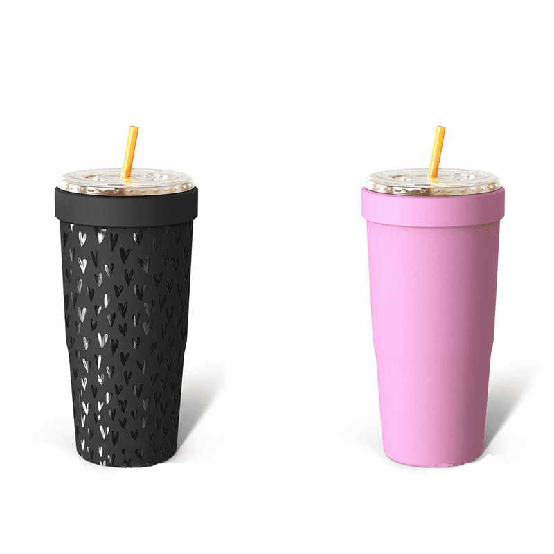 2-piece Black and Pink 30oz Stainless Steel - Black Pink 30oz Stainless