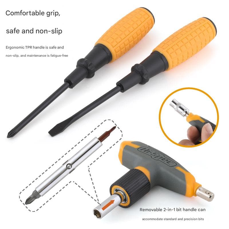 Comprehensive 30-Piece Household Tool Kit - Multi-Functional Home - Grey