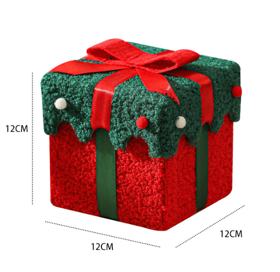 Green White Butterfly Knot Style 2-Piece Christmas Apple Gift Box Set