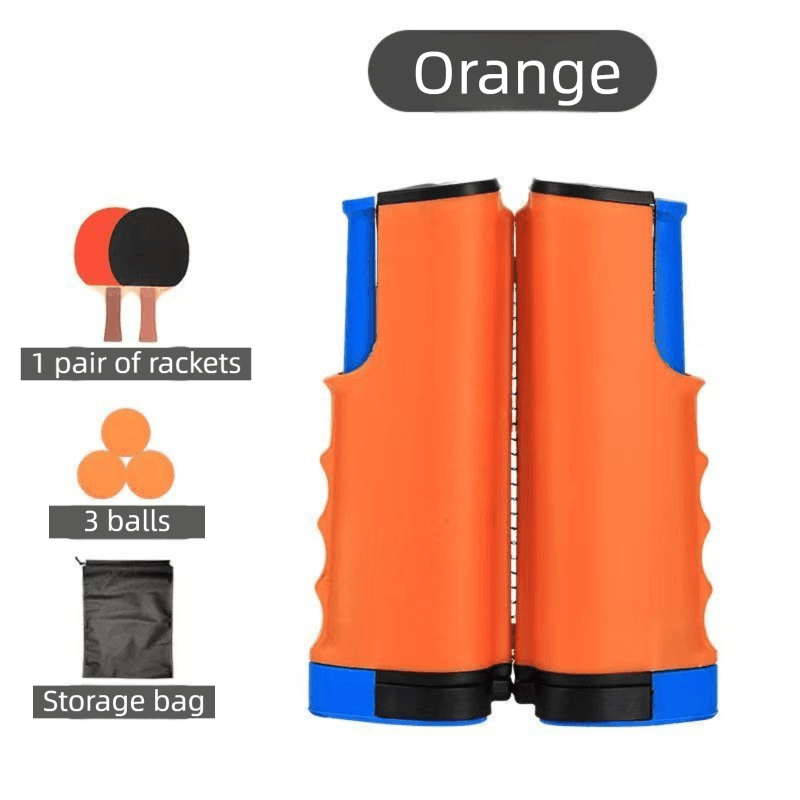 Orange Portable Table Tennis Set with 2 Paddles, 3 Balls and Carry Bag - 165