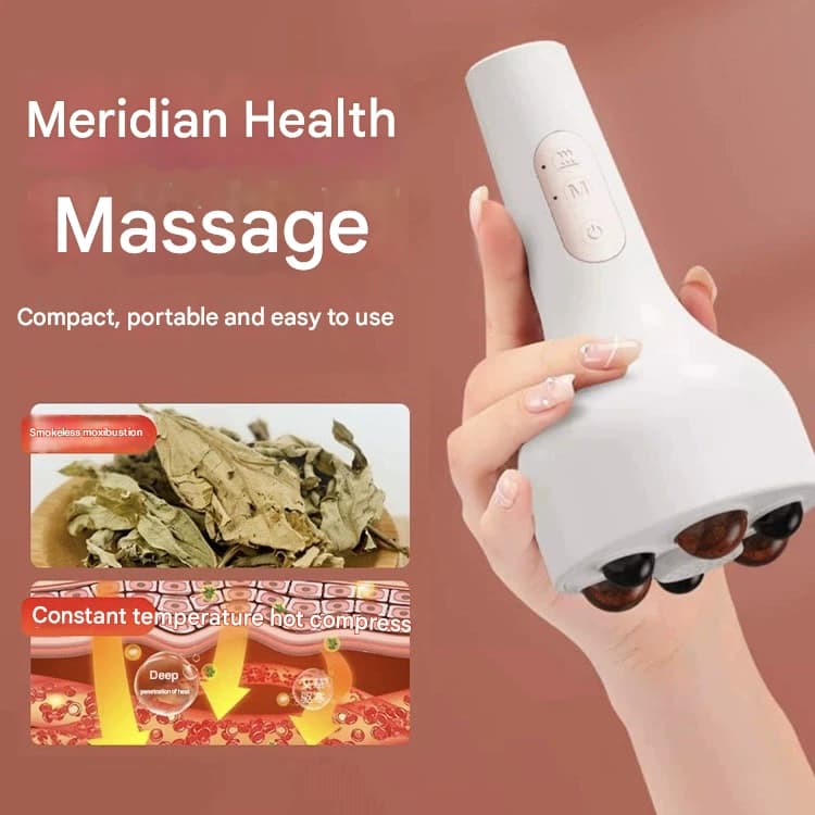 Rechargeable Smokeless Moxibustion & Massage Device with Hot Compress - Pink