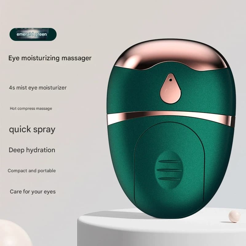 Portable Nano Mist Eye Massager & Humidifier - USB-C, Hot - Dark green