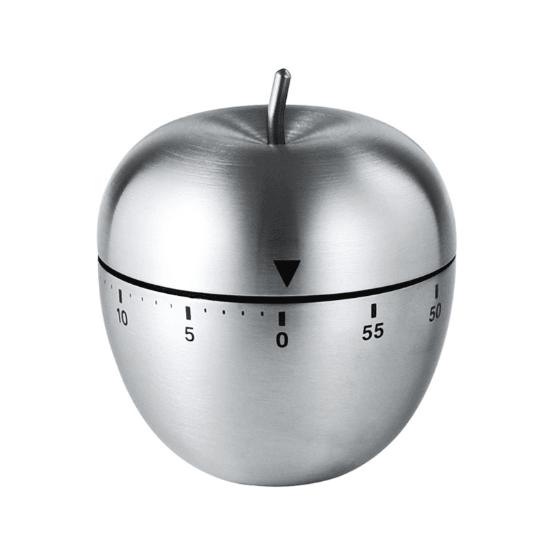Apple Shape Stainless Steel Kitchen Timer Mechanical Cooking Timer - Wind-Up