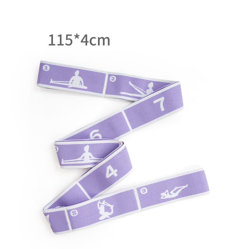 Purple 9-Loop Yoga Stretch Strap - Numbered Band for Flexibility
