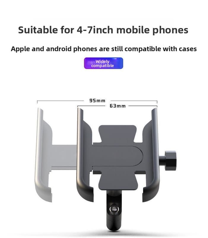 New M3 Aluminium Motorcycle Phone Holder Rearview Mirror Mount 360 Rotation