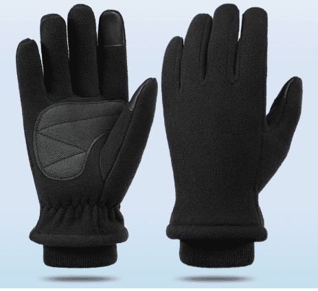 XS Black Winter Fleece Touchscreen Gloves - Warm & Water-Repellent