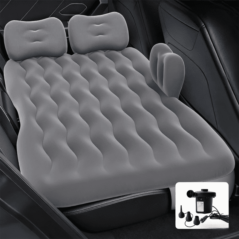 Grey Multi-Chamber Car Inflatable Air Mattress with Electric - 174 × 68 cm