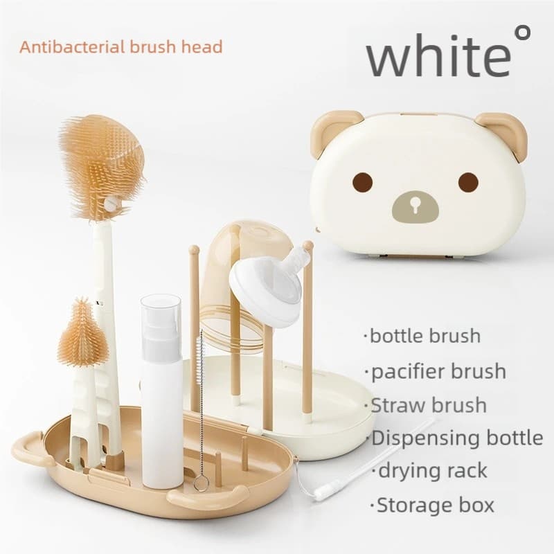 2-Piece*Effortless & Hygienic Portable Baby Bottle Cleaning Set (white)