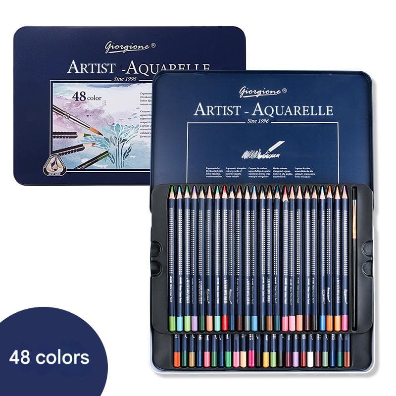 Giorgione Artist Watercolour Pencils 48-Color Set - Water Soluble Colored