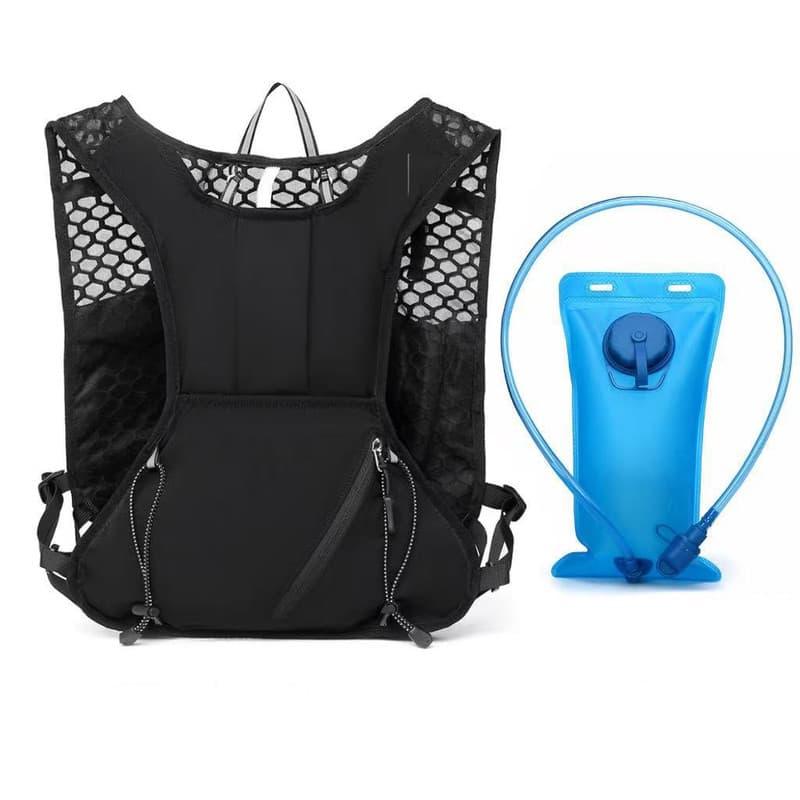 Black Lightweight Hydration Backpack with 2L Water Bladder Compartment