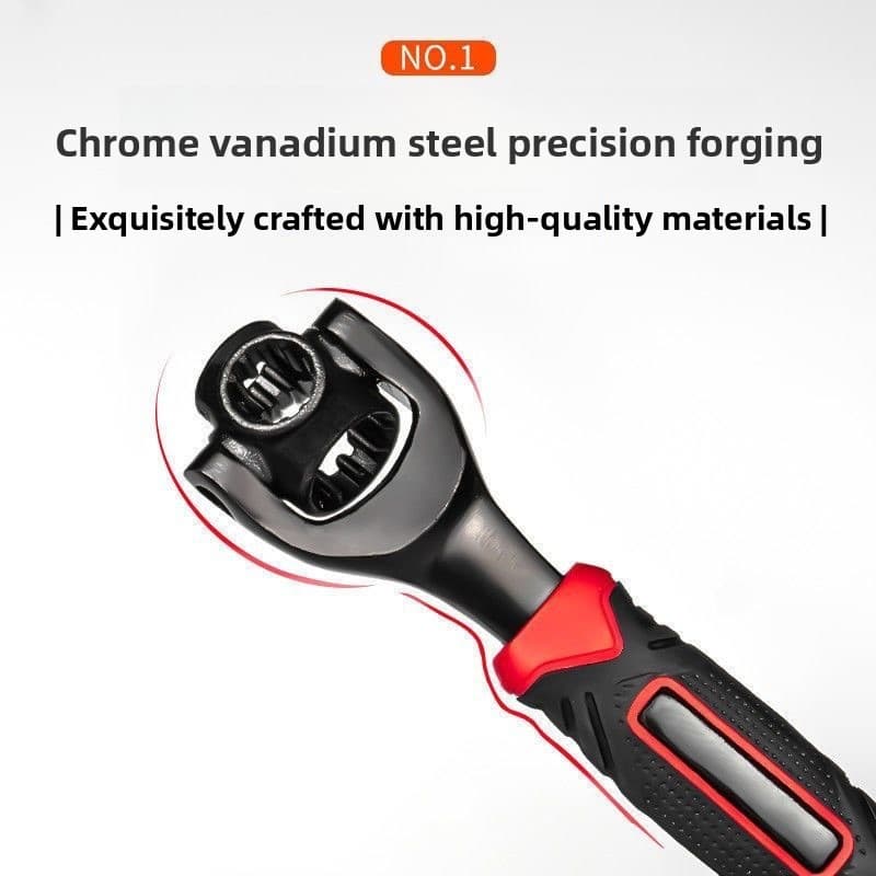 Black Universal Socket Wrench 360 Degree Rotating Head Multifunctional Dog