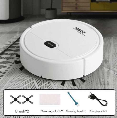 White 3-in-1 Smart Robot Vacuum Cleaner - Automatic Sweeping, Mopping