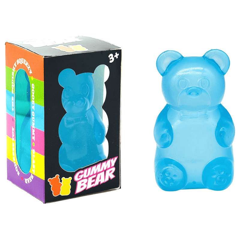 Blue Candy Gummy Bear Squishy Stress Relief Toy - Slow Rising Squeeze Fidget