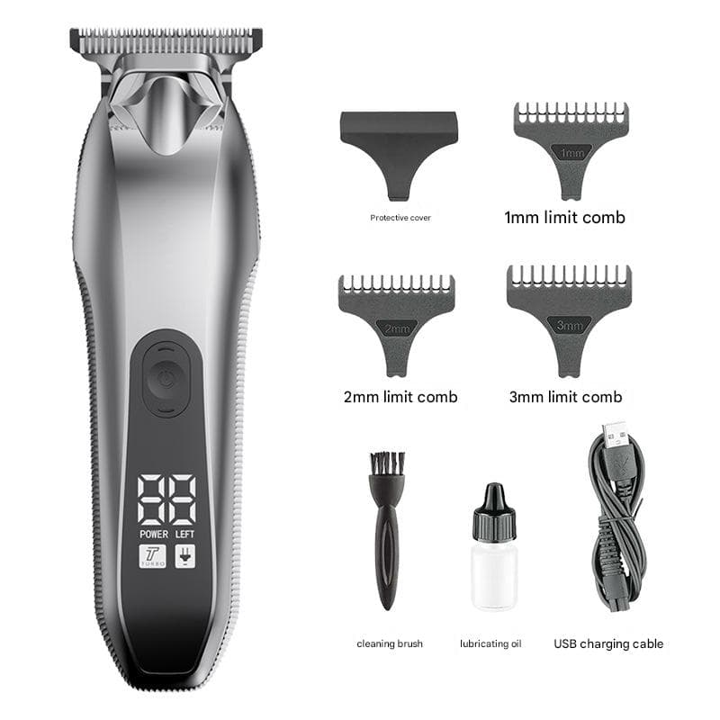Professional Electric Hair Clipper & Beard Trimmer - USB - Silver
