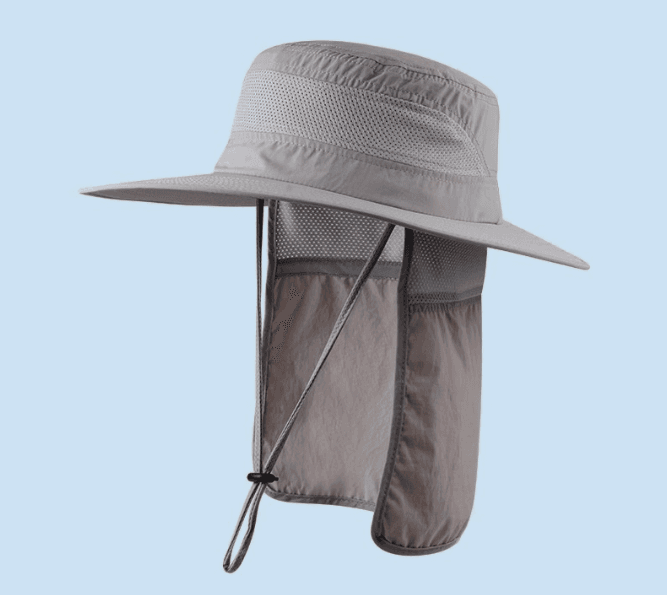 Wide Brim Sun Hat with Neck Flap UPF 50+ Protection Quick Dry Safari Cap
