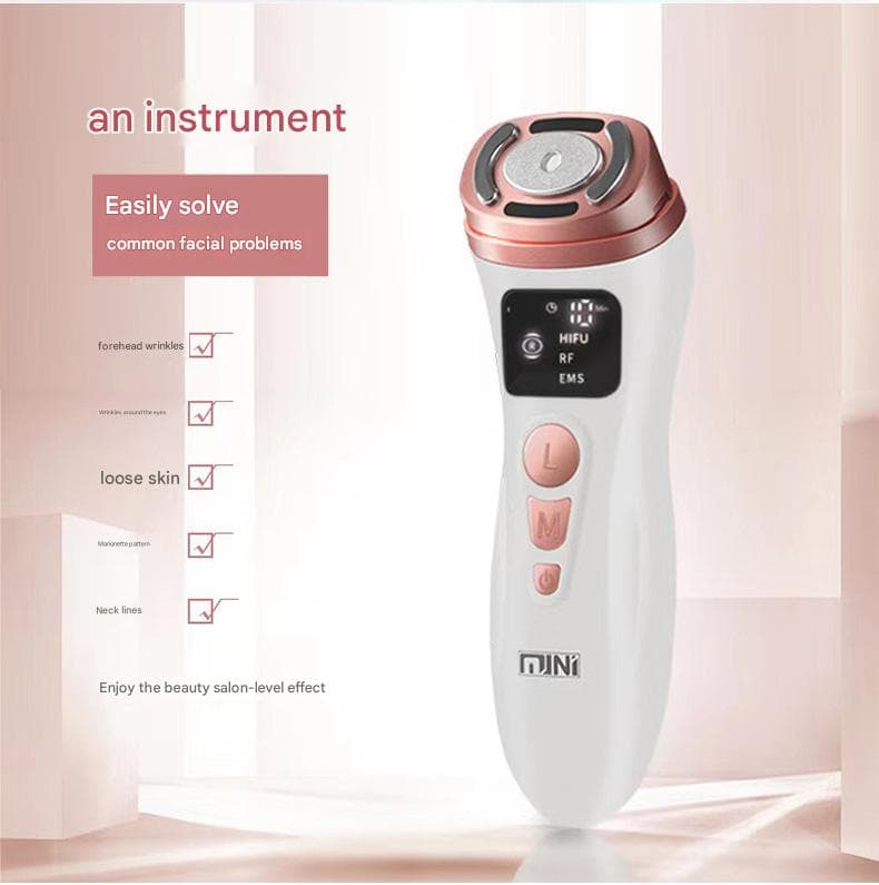 3-in-1 Facial Firming & Anti-Wrinkle Device with HIFU, RF & EMS - Black