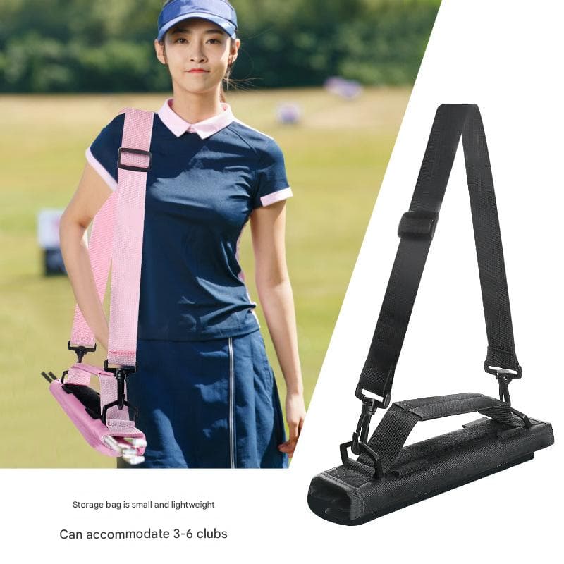 Black Compact Golf Club Carrier - Lightweight Sunday Practice Bag