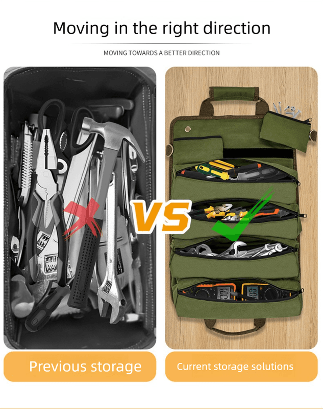 Heavy Duty Tool Roll Up Bag Organiser Multi-Pocket Canvas Carry Pouch