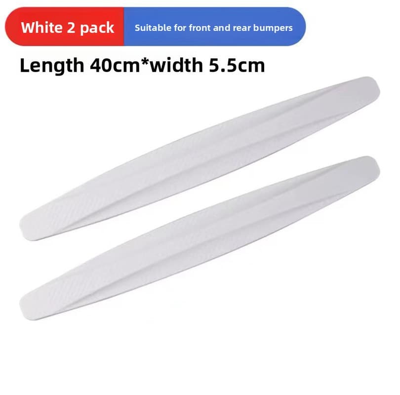 3-PCS White Universal Car Bumper Protector Strips - Carbon Fiber - 2-Pack
