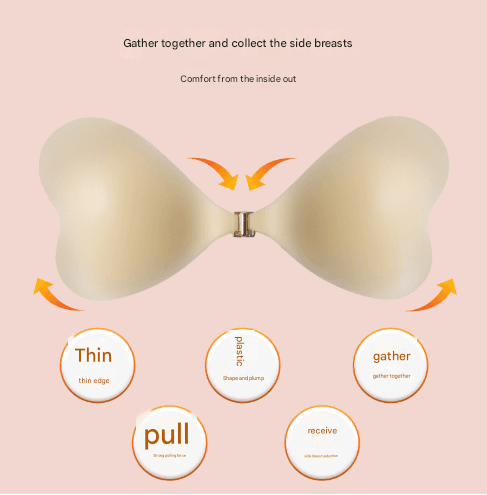 Size S (A cup) Two Pairs Light Skin Colour Heart-Shaped Silicone Breast