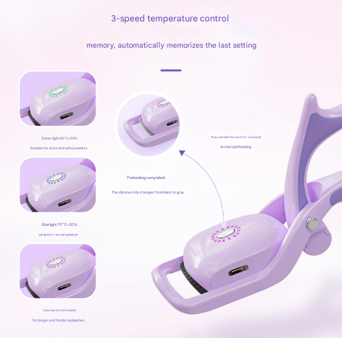 White USB Rechargeable Electric Heated Eyelash Curler - Lash Lift