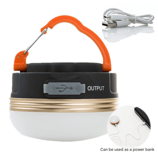 Compact Rechargeable LED Camping Lantern - 300 Lumen, 3 Modes, Magnetic Base