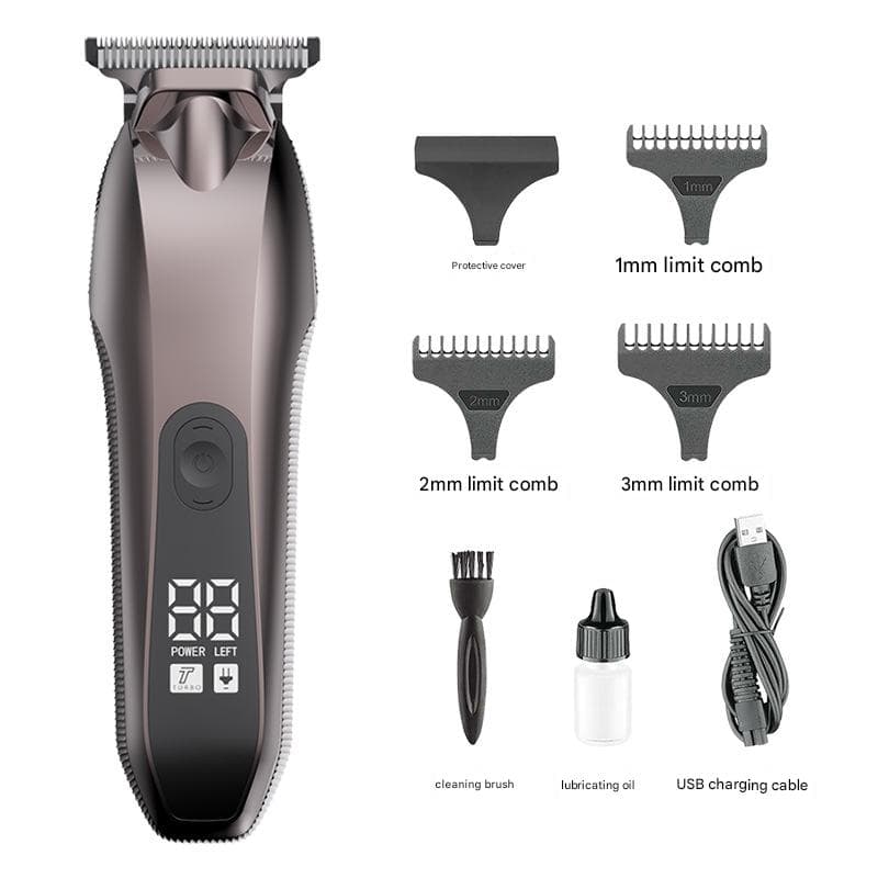 Professional Electric Hair Clipper & Beard Trimmer - USB - Gray