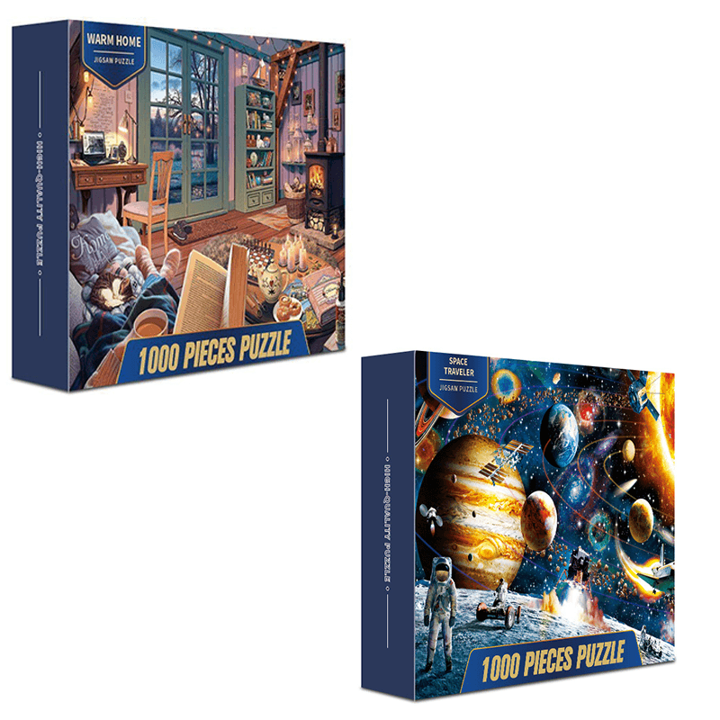 2-Piece 1000 Piece Jigsaw Puzzle for Adults - Animal - Space+home