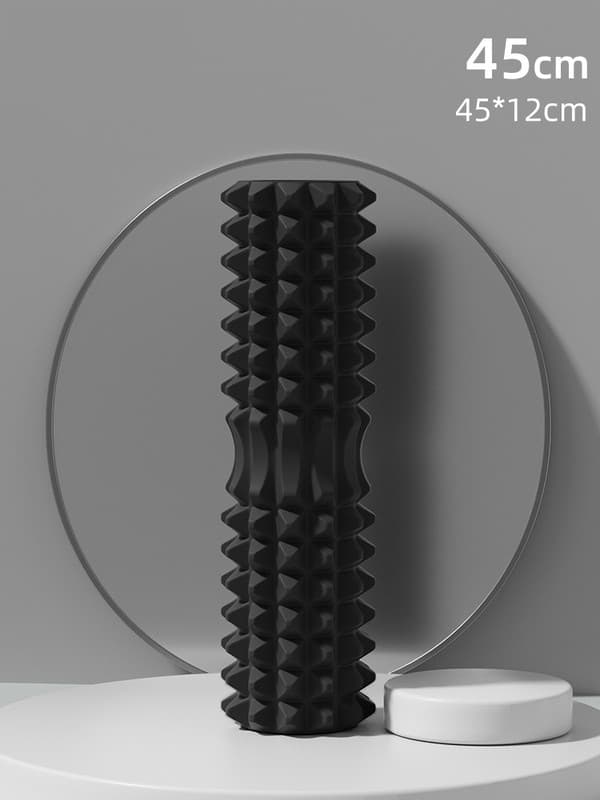 Black High-Density 3D Trigger Point Foam Roller - Solid Core Massager