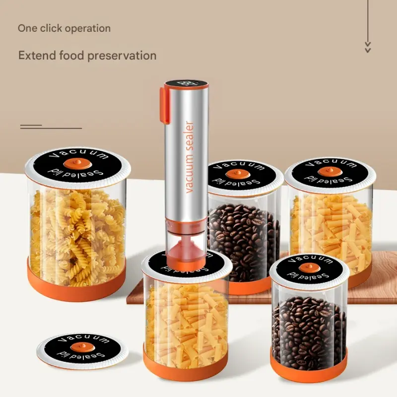 Multi-Function Handheld Electric Vacuum Sealer & Inflator Kit - Gray Orange