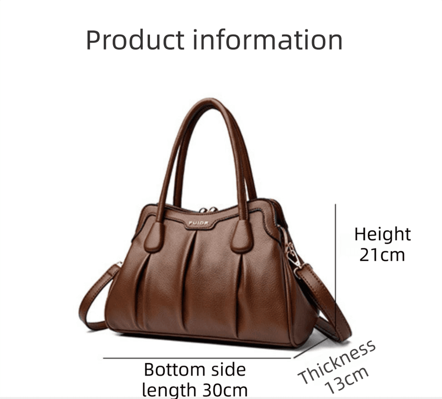 Black Women's Wear-Resistant Leather Shoulder Bag - Vintage Frame Kiss-Lock