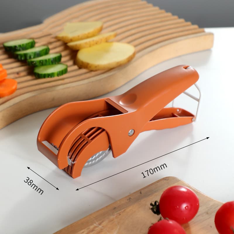 2-Piece Orange 5-Blade Fruit & Vegetable Slicer for Crinkle Cuts - Kitchen
