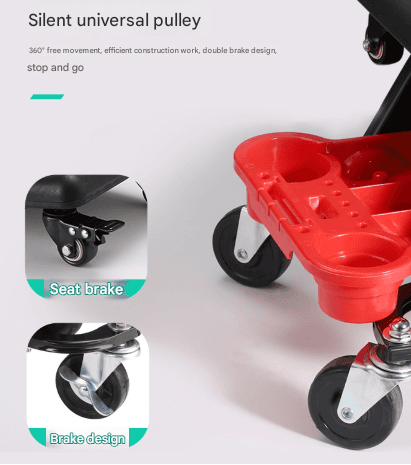 With Drawers Auto Repair Polishing Stool - Detachable Seat Car Wash Tool