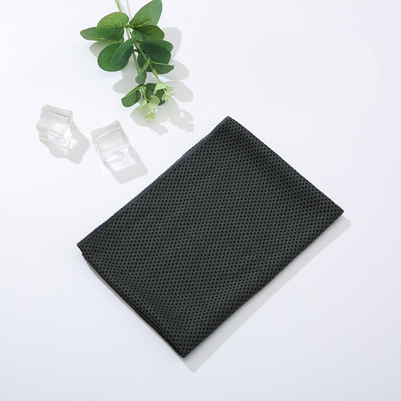 Black 5 Pack Instant Cooling Towel Set Soft Breathable Sports Sweat Towel