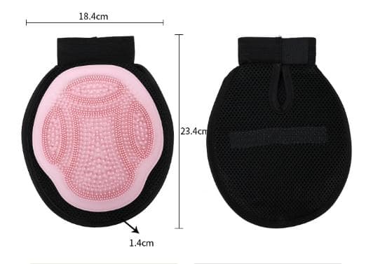Purple 3-Pack Gentle Pet Grooming Glove - Deshedding, Bathing & Massage Mitt
