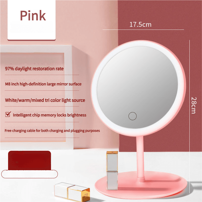 3-Piece LED Makeup Mirror with Lights - Portable Tabletop Vanity Mirror, INS